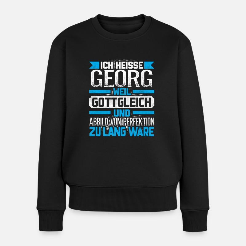 GEORG - Gottgleich - Frauen Premium Bio Pullover - Schwarz