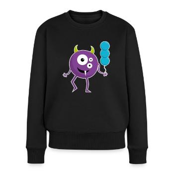 Monstre amusant avec des ballons - Pull Premium bio Femme - noir - Devant - Julia (174cm)