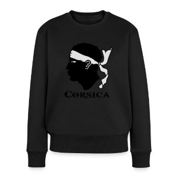 corsica corse - Pull Premium bio Femme - noir - Devant - Julia (174cm)