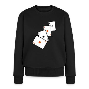 carte poker carre as 1 - Pull Premium bio Femme - noir - Devant - Julia (174cm)