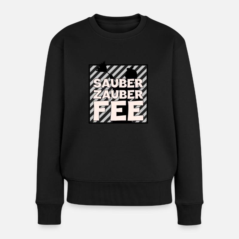 Sauber-Zauber-Fee - Frauen Premium Bio Pullover - Schwarz