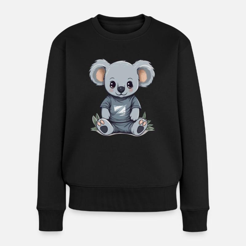 cute koala - Women's Premium Organic Jumper - black