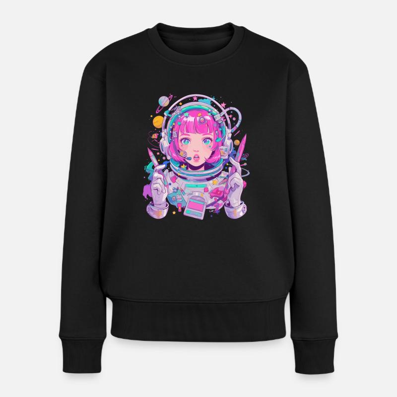 Künstlerischer Astronaut - Frauen Premium Bio Pullover - Schwarz