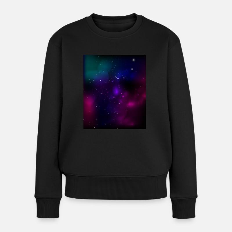 Galaxie - Nordlichter - Frauen Premium Bio Pullover - Schwarz
