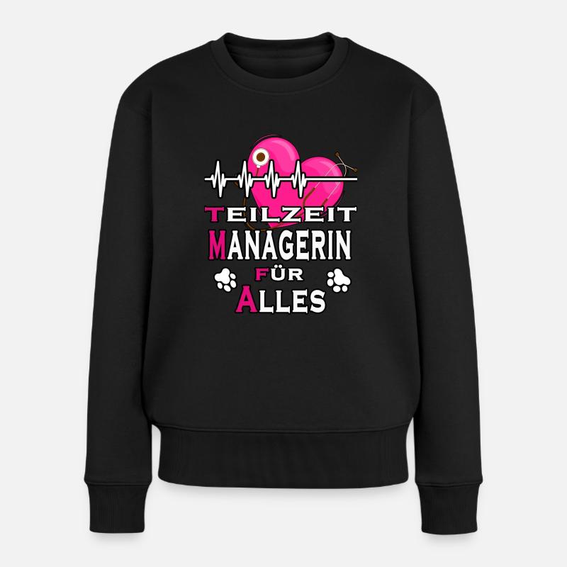 tmfa manager liebe tier tierarztpraxis tierfreund - Frauen Premium Bio Pullover - Schwarz