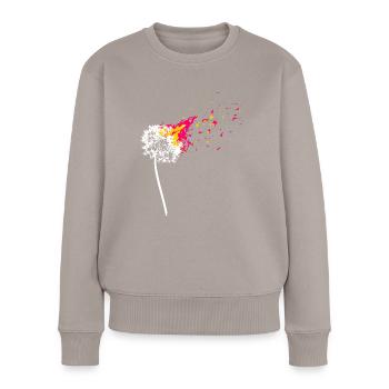 Pissenlit ardent, Pissenlit Abstrait - Pull Premium bio Femme - taupe - Devant - Julia (174cm)