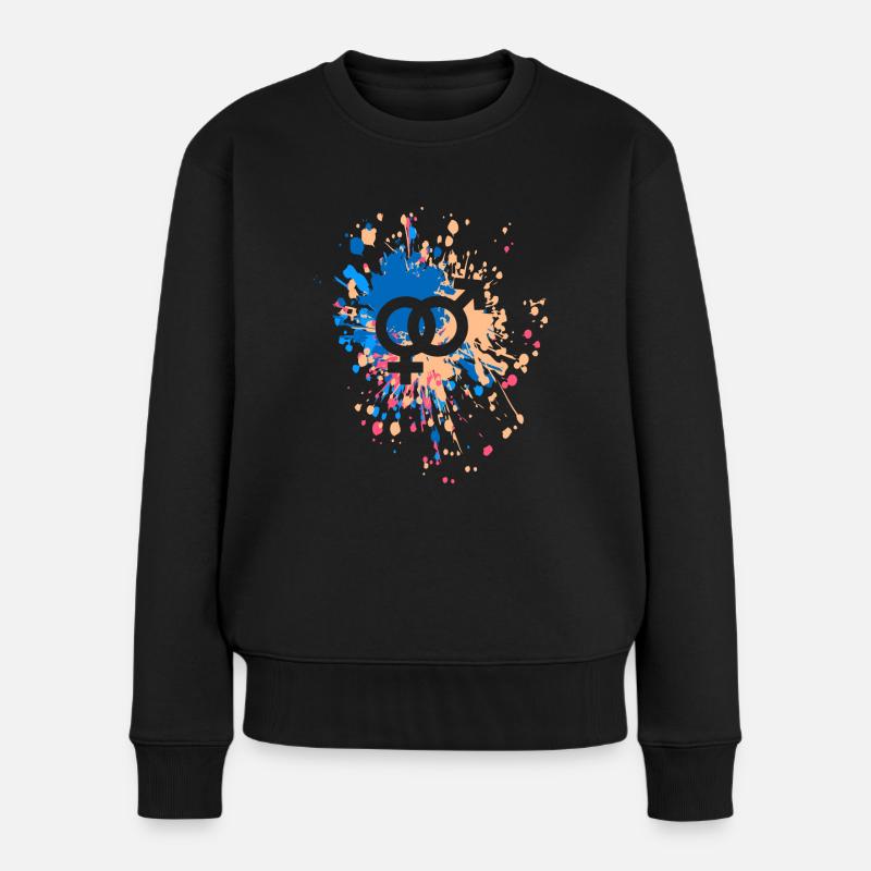 Signe masculin féminin Symbole Couleur Splash - Pull Premium bio Femme - noir