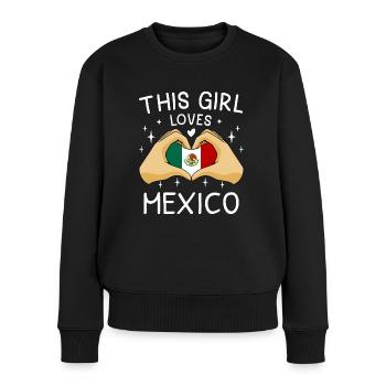 Mexiko Flagge Mexikanische Fahne Mexico Südamerika - Frauen Premium Bio Pullover - Schwarz - Vorne - Julia (174cm)