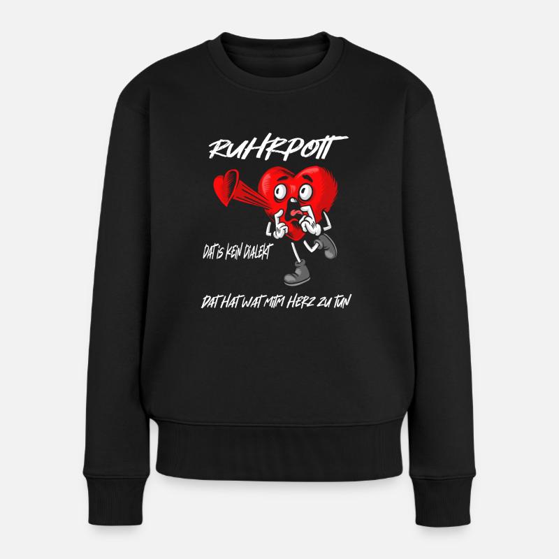 Ruhrpott Dialekt - Frauen Premium Bio Pullover - Schwarz