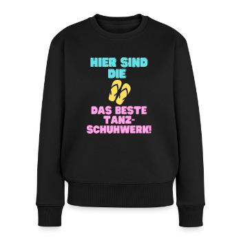 Flip-Flop Fiesta: Mallorca Party-Design - Frauen Premium Bio Pullover - Schwarz - Vorne - Julia (174cm)