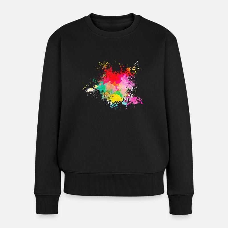 Psychedelisch - Frauen Premium Bio Pullover - Schwarz