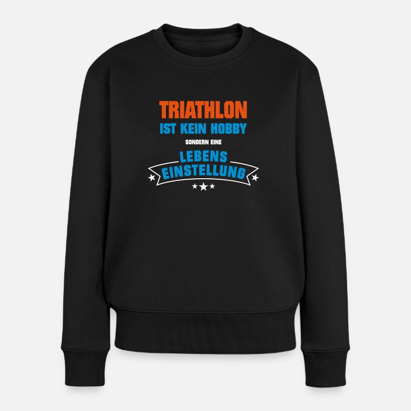 Triathlon Sportart - Frauen Premium Bio Pullover - Schwarz