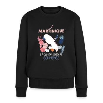 La Martinique ma Belle Histoire - Pull Premium bio Femme - noir - Devant - Julia (174cm)