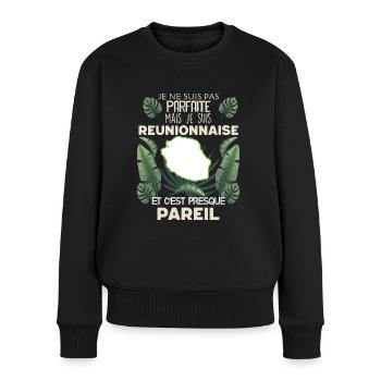 Mon Epouse Réunionnaise Est Parfaite Cadeau Femme - Pull Premium bio Femme - noir - Devant - Julia (174cm)