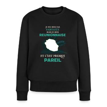 La Femme De La Réunion Est Parfaite Cadeau Amie - Pull Premium bio Femme - noir - Devant - Julia (174cm)