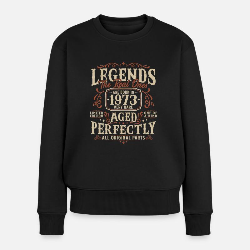 1973 Vintage Born Legends Cadeau d’anniversaire - Pull Premium bio Femme - noir
