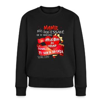 Mamie le Plus Beau Des Cadeaux - Pull Premium bio Femme - noir - Devant - Julia (174cm)