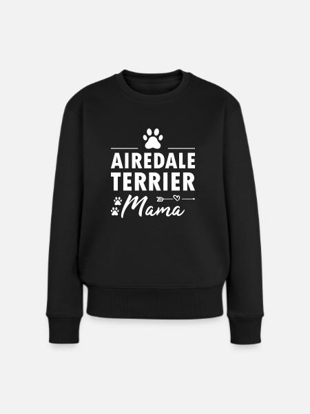 Airedale Terrier Mama - Frauen Premium Bio Pullover - Schwarz
