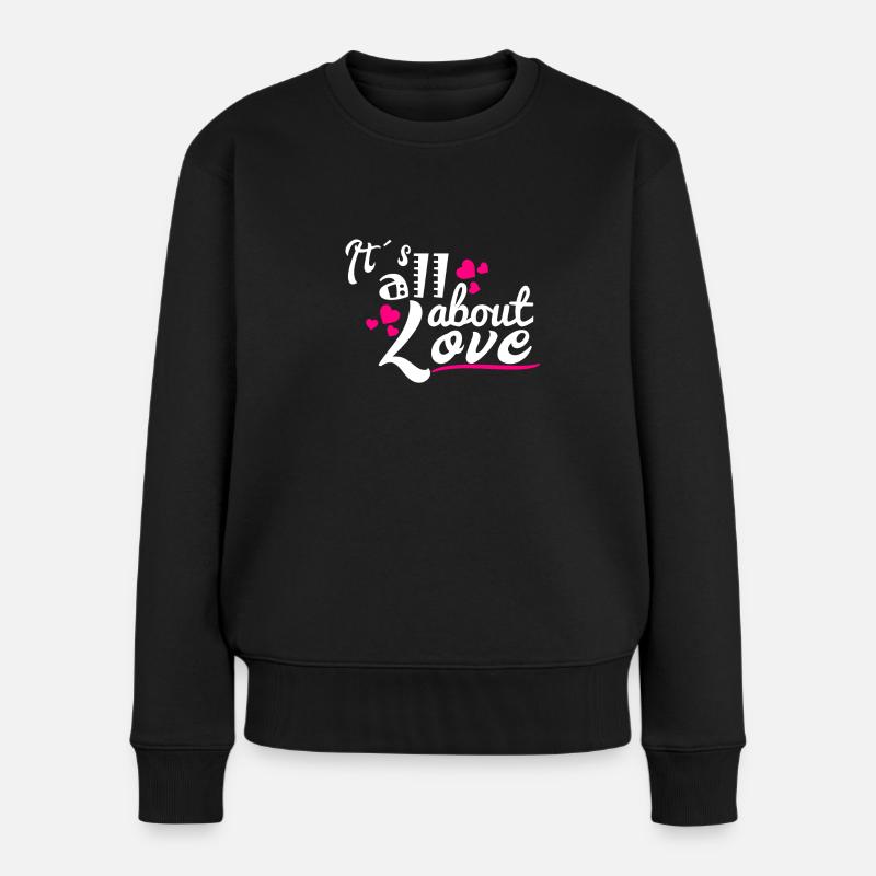Valentinstag Februar Liebe Geschenkidee - Frauen Premium Bio Pullover - Schwarz