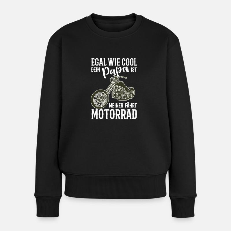 Motorrad Chopper cooler Papa Geschenkidee - Frauen Premium Bio Pullover - Schwarz