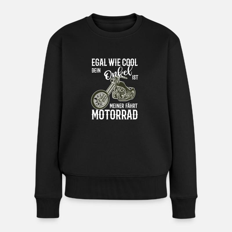 Motorrad Chopper cool Onkel Geschenkidee NEU - Frauen Premium Bio Pullover - Schwarz