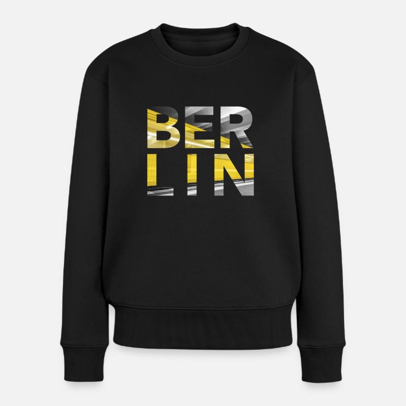 Berlin U Bahn - Frauen Premium Bio Pullover - Schwarz