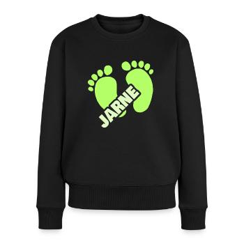Naissance de Jarne - Pull Premium bio Femme - noir - Devant - Julia (174cm)
