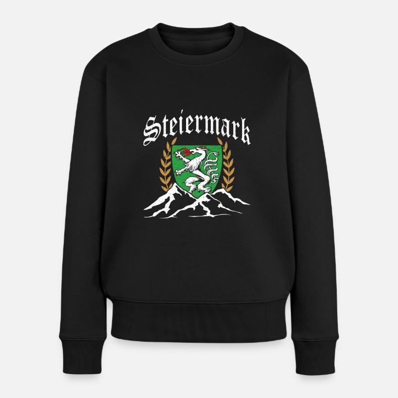 Steiermark Wappen Steirer Österreich Geschenk - Frauen Premium Bio Pullover - Schwarz