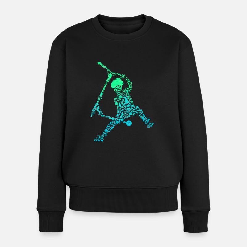Scooter Stunt Tretroller Geschenk - Frauen Premium Bio Pullover - Schwarz