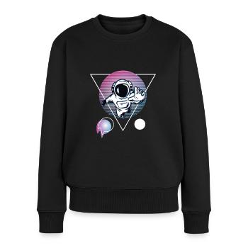 Vaporwave astronaute Retro Neon Retro Retro style - Pull Premium bio Femme - noir - Devant - Julia (174cm)