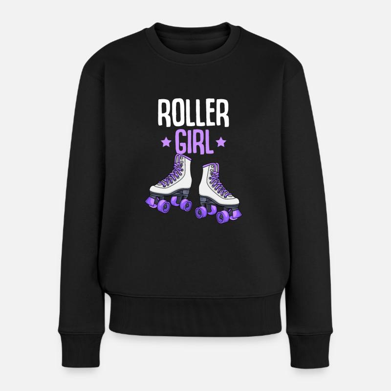 Rollschuhe Roller Girl Rollschuh Roller Skates - Frauen Premium Bio Pullover - Schwarz