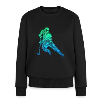 Eishockey Eishockeyspieler Jungen Kinder - Frauen Premium Bio Pullover - Schwarz - Vorne - Julia (174cm)