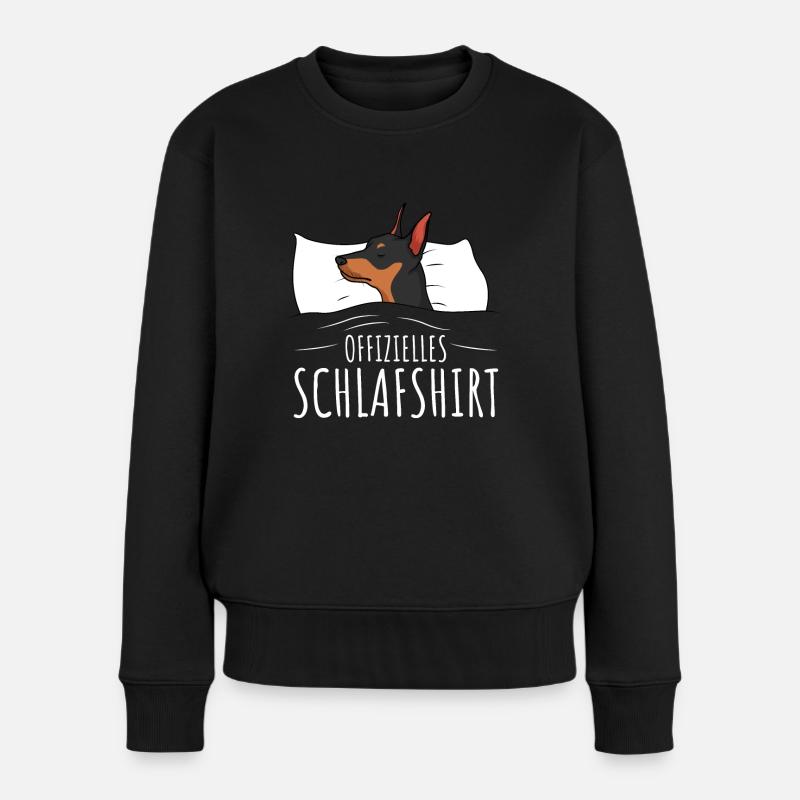 Offizielles Schlafshirt Zwergpinscher - Frauen Premium Bio Pullover - Schwarz