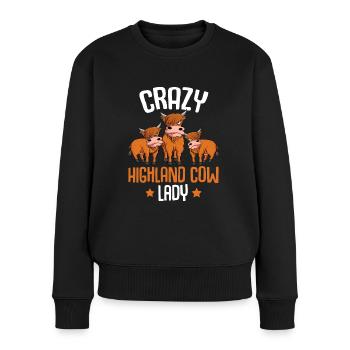 Highland Cattle Farmer Gift - Pull Premium bio Femme - noir - Devant - Julia (174cm)
