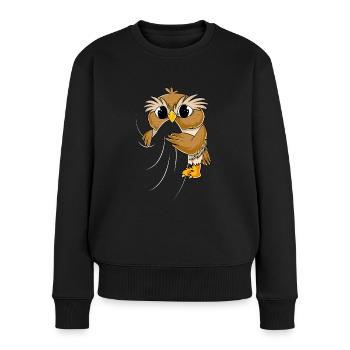 Eulen Liebhaber Kinder Damen Mädchen Eule - Frauen Premium Bio Pullover - Schwarz - Vorne - Julia (174cm)