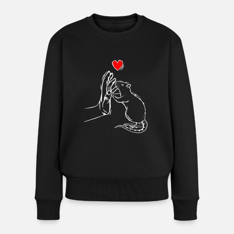 Ratten Hausratten Ratte Kinder Mädchen Jungen - Frauen Premium Bio Pullover - Schwarz