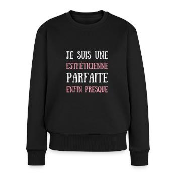 esthéticienne parfaite humour esthétique femme - Pull Premium bio Femme - noir - Devant - Julia (174cm)