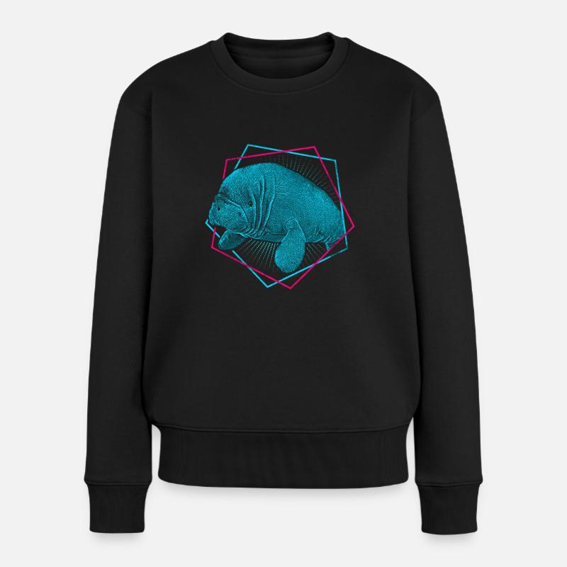 Seekuh - Manati - Frauen Premium Bio Pullover - Schwarz