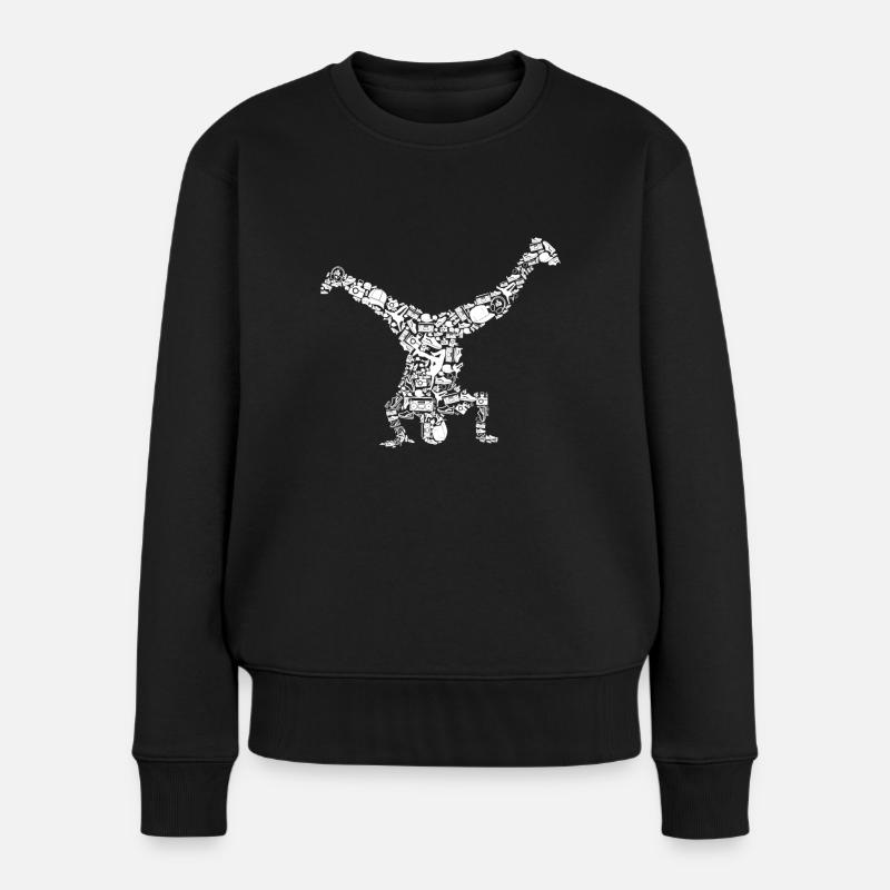Breakdance Breakdancer Herren Kinder Jungen - Frauen Premium Bio Pullover - Schwarz