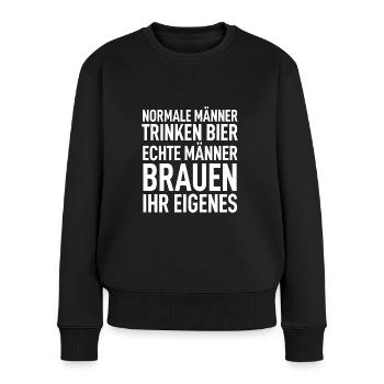 Bier - Frauen Premium Bio Pullover - Schwarz - Vorne - Julia (174cm)