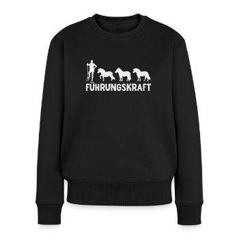 Shetland Pony Führungskraft Pferde Reitsport - Frauen Premium Bio Pullover - Schwarz - Vorne - Julia (174cm)
