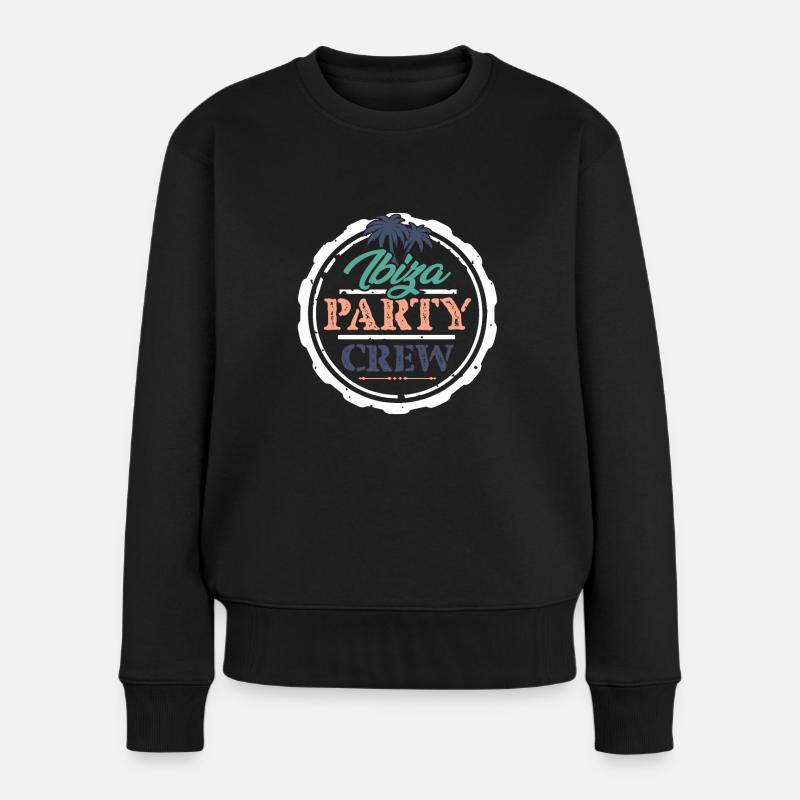 Ibiza Party Crew - Frauen Premium Bio Pullover - Schwarz