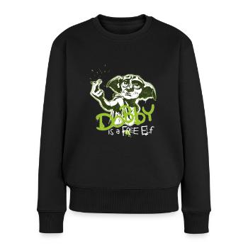 Harry Potter Dobby Ist Ein Freier Elf - Frauen Premium Bio Pullover - Schwarz - Vorne - Julia (174cm)