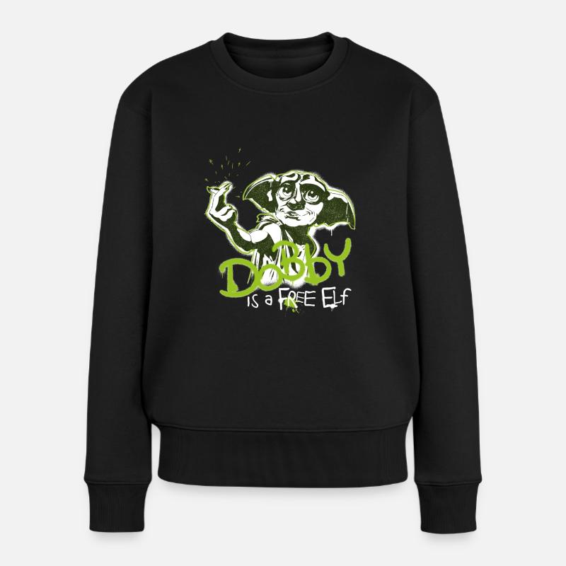 Harry Potter Dobby Ist Ein Freier Elf - Frauen Premium Bio Pullover - Schwarz