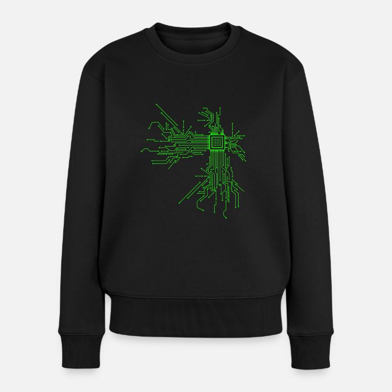 Cpu Computer Nerd Informatiker Programmierer" - Frauen Premium Bio Pullover - Schwarz