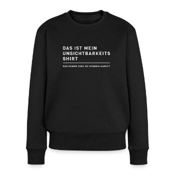 Unsichtbar das ist lustige Sprüche nerd Humor - Frauen Premium Bio Pullover - Schwarz - Vorne - Julia (174cm)