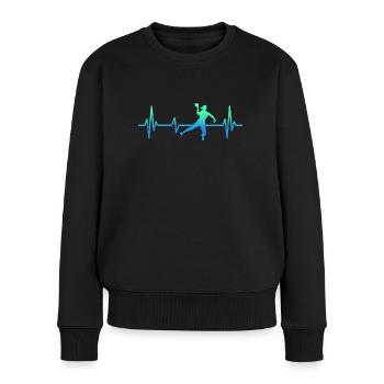 Handball Player Heartbeat Handball Training - Women's Premium Organic Jumper - black - Front - Julia (174cm)