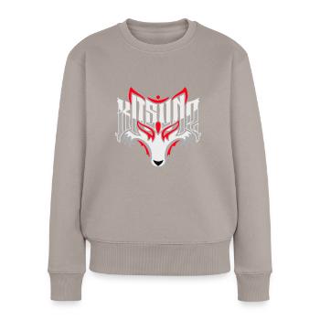 Kitsune - Frauen Premium Bio Pullover - Taupe - Vorne - Julia (174cm)