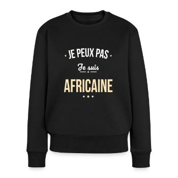 Je peux pas je suis Africaine - Pull Premium bio Femme - noir - Devant - Julia (174cm)