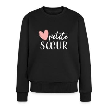 Petite soeur soeurs filles français - Pull Premium bio Femme - noir - Devant - Julia (174cm)